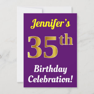 Convites Púrpura, Faux Celebração de 35 de aniversário 