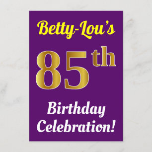 Convites Púrpura, Faux Celebração de 85. º aniversário