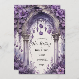 Convites Púrpura Floral Aquarela Gótica Manipulação Pagana