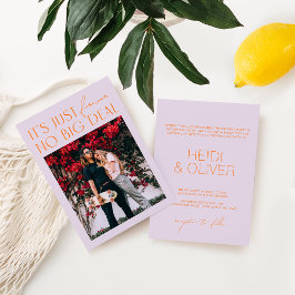 Convites Púrpura Mínima Moderna E Casamento Laranja Vibrant