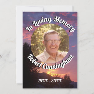 Convites Púrpura Sunset e Árvores Fotografia Adorável Memór