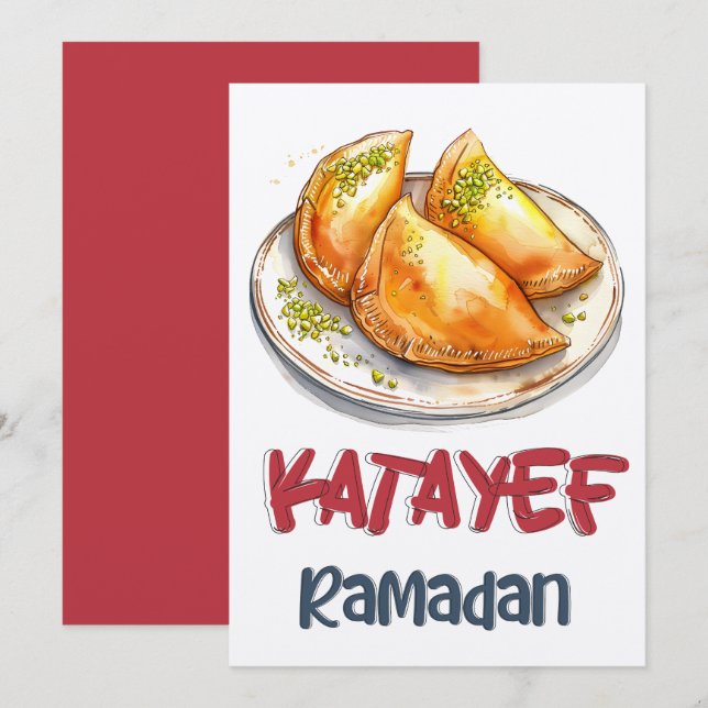 Convites Qatayef Ramadan | Delicate Paery, Rich Fillings (Frente/Verso)
