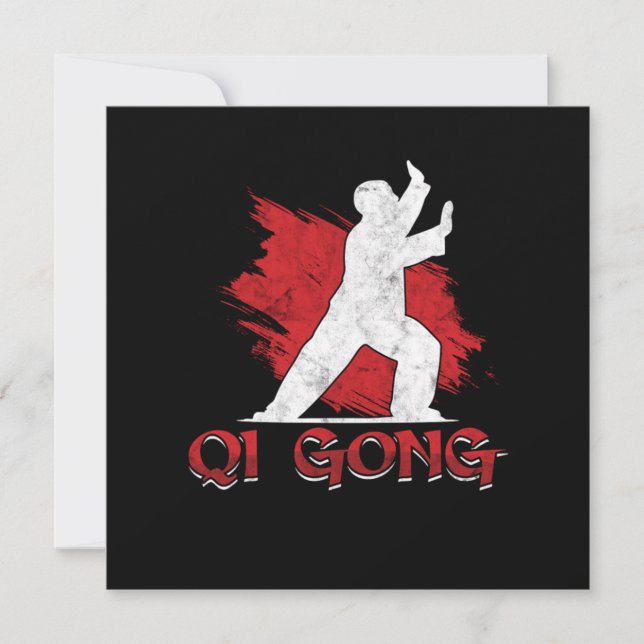 Convites Qi Gong Chinês Kung Fu Artes Marciais Presente (Frente)