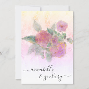 Convites *~* QR AR12 Floral Damask RSVP Rosa Casamento Invi