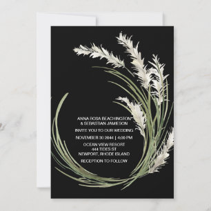 Convites *~* QR AR21 RSVP Pampas Grass WEDDING