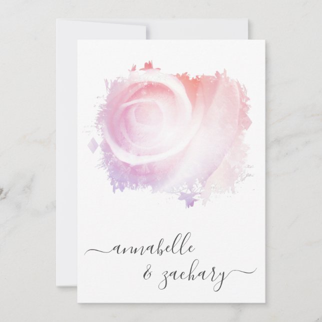 Convites *~* QR Blush Rosa Rosa Rosa Rosa Rosa Rosa RSVP AR (Frente)