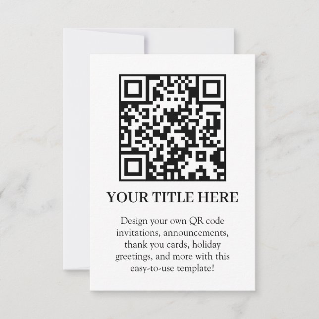 Convites QR Branco | Upload Personalizado Minimalista Moder (Frente)
