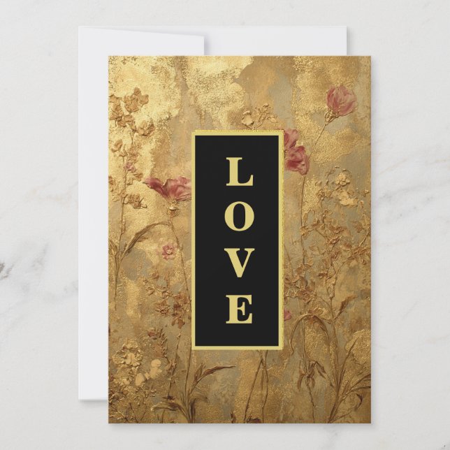 Convites *~ QR  CASAMENTO AR66 RSVP Dourado Antigo (Frente)