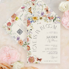 Convites QR Code Love Is In Bloom Wildflower Bridal Shower