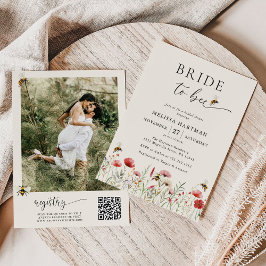 Convites Qr Code Photo Bride To Bee Photo Chá de panela