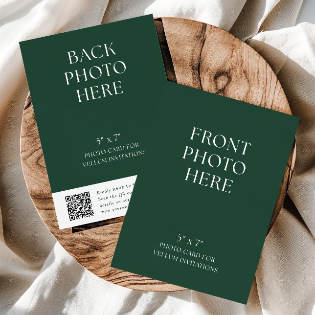 Convites QR Code Photo Card for Vellum Wedding Invitations (Criador carregado)
