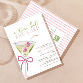 Convites QR Code Tini Bit Engaged Martini Bridal Shower
