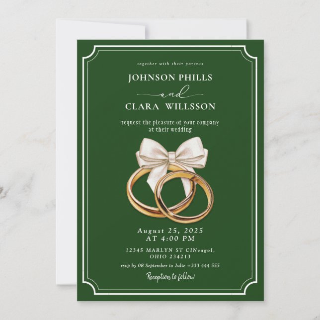 Convites QR Code Video Wedding Invitation (Frente)