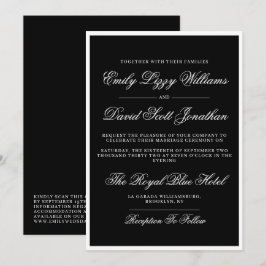 Convites QR elegante preto e branco