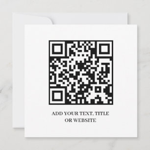 Convites QR Minimalista Design de Texto Personalizado Mod