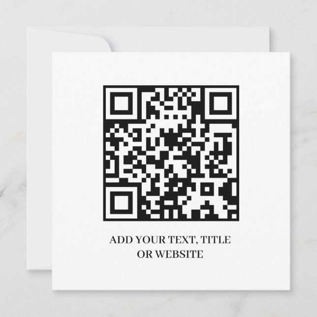 Convites QR Minimalista | Design de Texto Personalizado Mod (Frente)