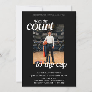 Convites Quadra de Graduação de Basquete Black para o Chapé