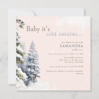 Quadrado Blush Winter Baby É frio fora do Chá