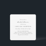 Convites Quadrado Branco do Chá de panela Minimalista Moder<br><div class="desc">Convite à Praça do Chá de panela Minimalista Moderno a Branco</div>