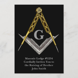 Convites Quadrado e compasso tirados mão