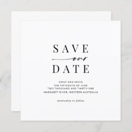 Convites Quadrado moderno e minimalista guarde a data