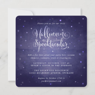 Convites Quadrado Spooktacular de Halloween Azul/Redondo