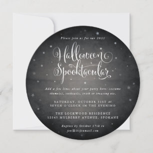 Convites Quadrado Spooktacular de Halloween Preto/Redondo