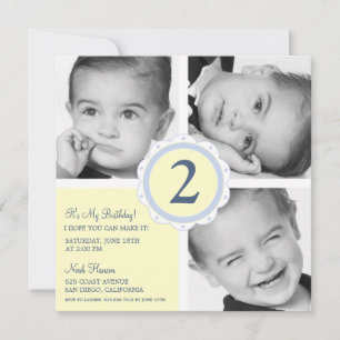 Convites Quadrados da foto do aniversário