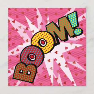 Convites Quadrinho Colorido Divertido BOOM Moderno