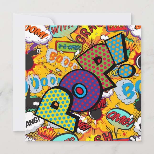 Convites Quadrinho POP Colorido Divertido Moderno (Frente)