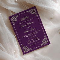 Quadro Antigo Dourado Violeta Roxo Casamento Muçul