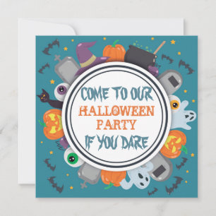 Convites Quadro Assustador Fofo Festa de Halloween
