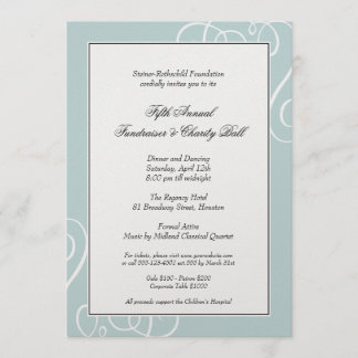 Convites Quadro azul de prata gala enchanted do redemoinho