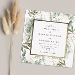 Convites Quadro branco de folha de ouro | Eucalipto Botânic<br><div class="desc">Quadro branco de folha de ouro | Convite Para Casamento Eucalyptus Botânico</div>