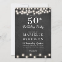 Quadro branco preto personalizado no 50º aniversár