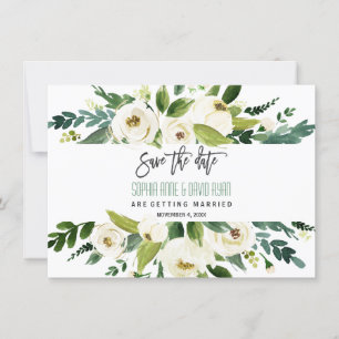 Convites Quadro Charm Watercolor Floral Branco Salvar Data