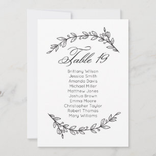 Convites Quadro clássico de casamento. Plano de Mesa 19