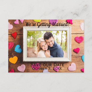 Convites Quadro da Wood Desk - 3x5 Salve nossa Data