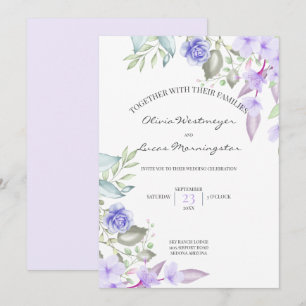 Convites Quadro das Flores de primavera Lilac e Rosa