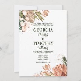 Convites Quadro das Flores Elegantes Boho
