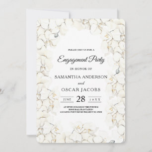 Convites Quadro das Orquídeas Brancas de Bela Elegante