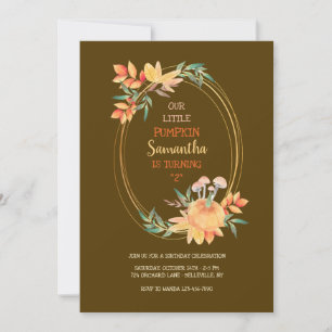 Convites Quadro de Abóbora Oval, VOCÊ ESCOLHA COR DE FUNDO