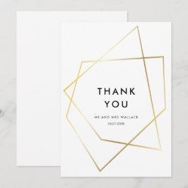 Convites Quadro de agradecimento dourado geométrico moderno