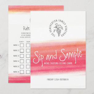 Convites Quadro de avaliação do provando de vinho tinto
