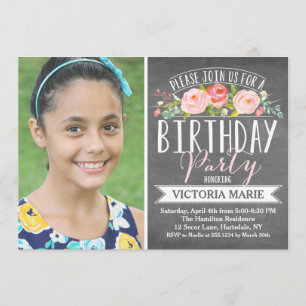 Convites Quadro de banner rosa   Aniversário