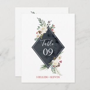 Convites Quadro de Buquê de Natal Holly & White Roses