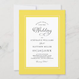 Convites Quadro de Caligrafia Elegante de Casamento Branco 