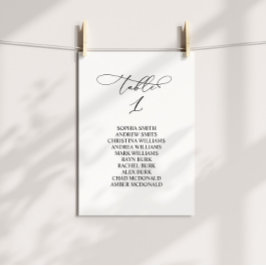 Convites Quadro de Caligrafia Elegante Número 1 Gráfico de 