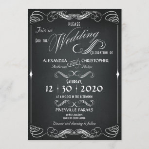Convites Quadro De Casamento Da Tipografia De Vintage