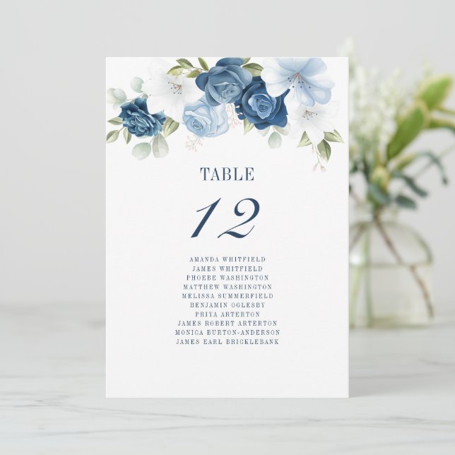 Convites Quadro De Casamento Floral Número 12 (Em pé/Frente)